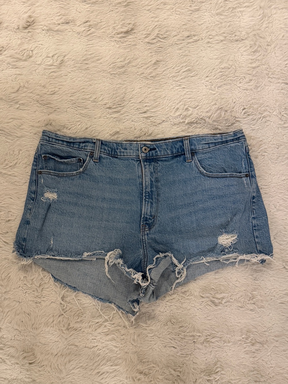 Abercrombie & Fitch High-Rise Denim Mom Shorts
